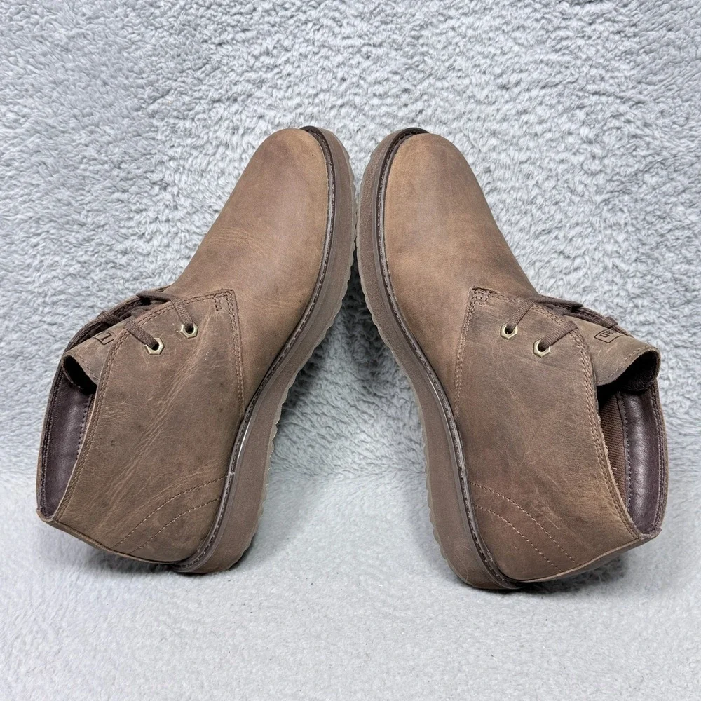 LL Bean‎ Stonington Mens Size 9 Chukka Boots Brown Oiled Leather Lace Up 511441